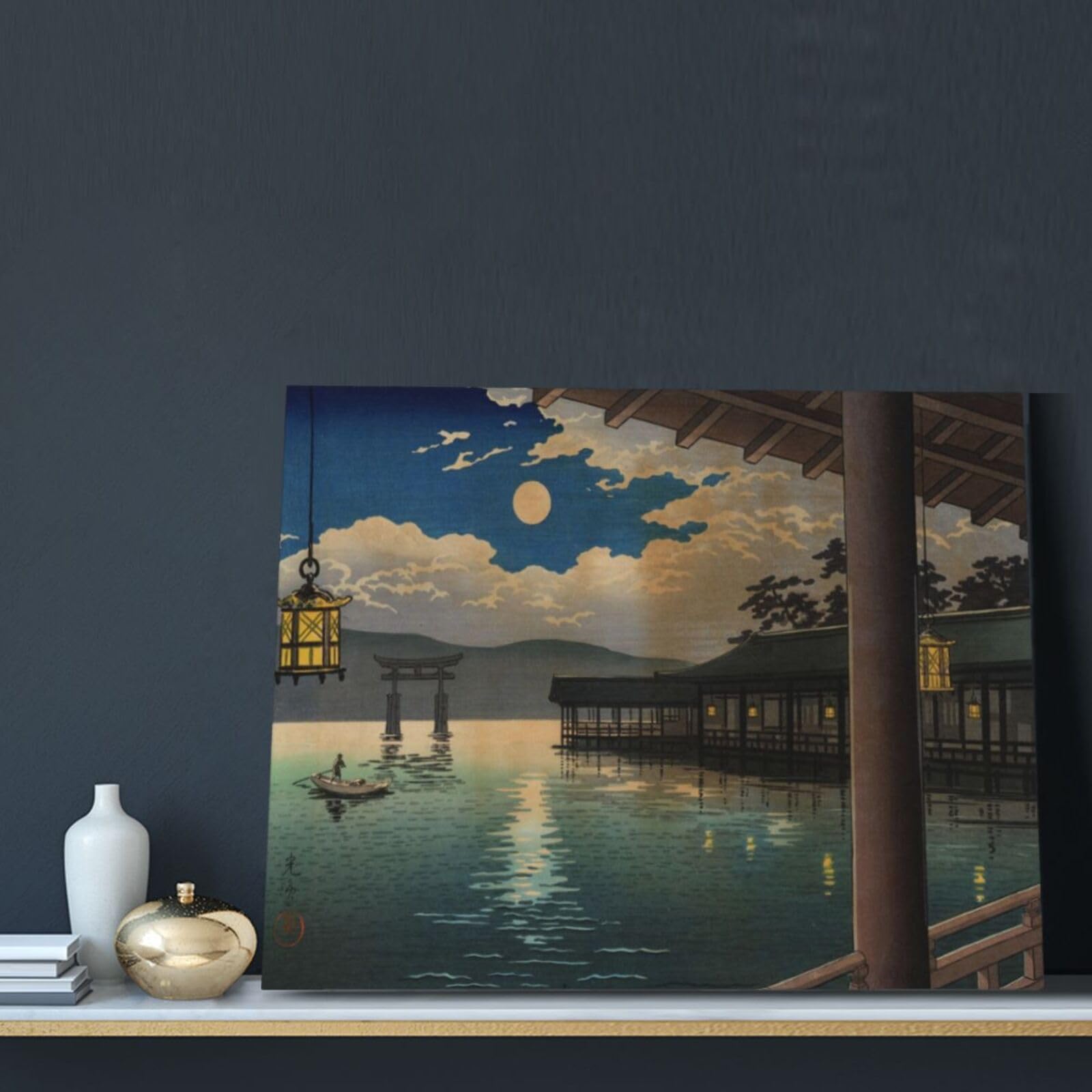 Amazon.co.jp: アートパネル 土屋光逸 夏の月 宮島 世界の名画